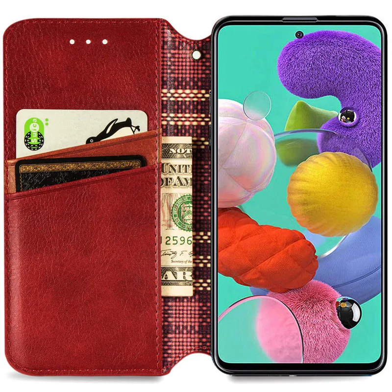 Шкіряний чохол-книжка GETMAN Cubic для Xiaomi Redmi 9C Червоний — фото 4