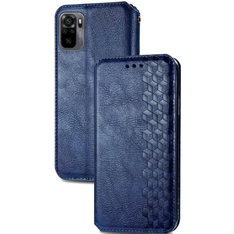 Шкіряний чохол-книжка GETMAN Cubic для Xiaomi Redmi Note 10 / Note 10s Синій — фото 4