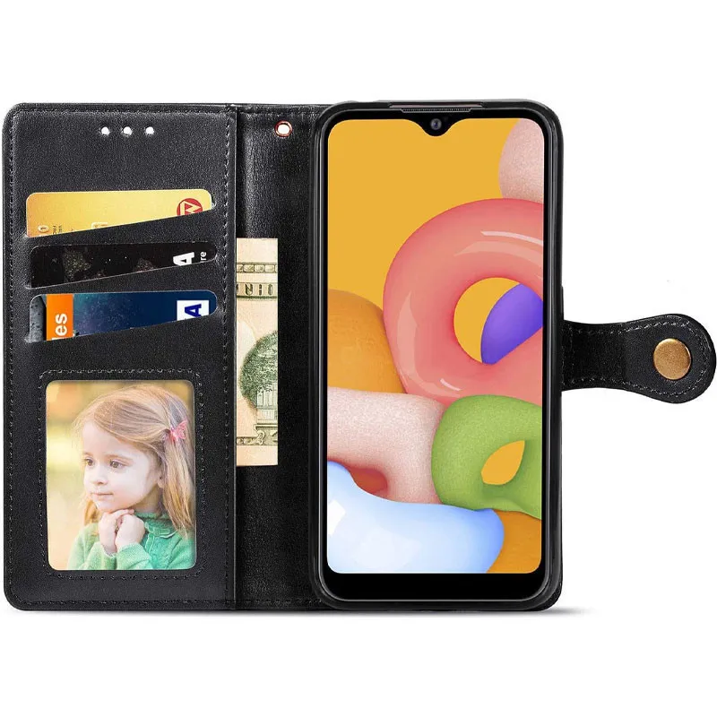 Шкіряний чохол-книжка GETMAN Gallant для Xiaomi Redmi Note 10 / Note 10s Чорний — фото 3