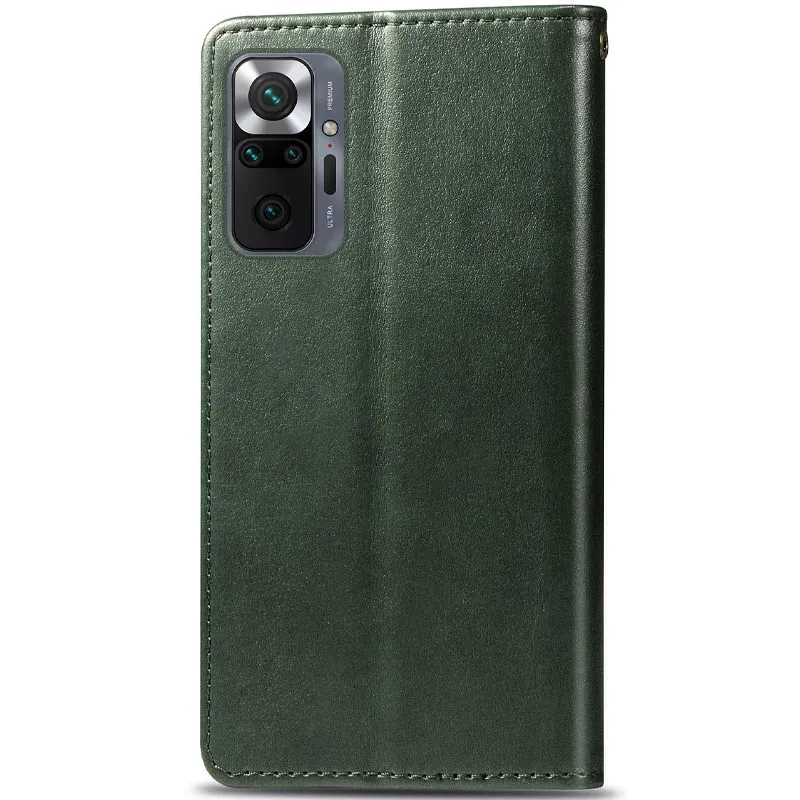 Шкіряний чохол-книжка GETMAN Gallant для Xiaomi Redmi Note 10 Pro / 10 Pro Max Зелений — фото 5