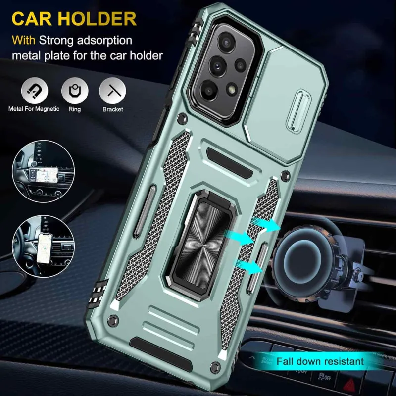 Ударостійкий чохол Camshield Army Ring для Samsung Galaxy A23 4G Зелений / Light Green — фото 3
