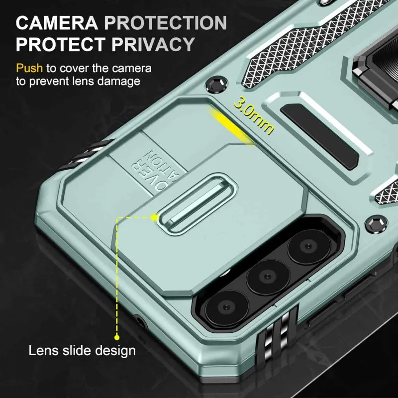Ударостійкий чохол Camshield Army Ring для Samsung Galaxy A23 4G Зелений / Light Green — фото 6