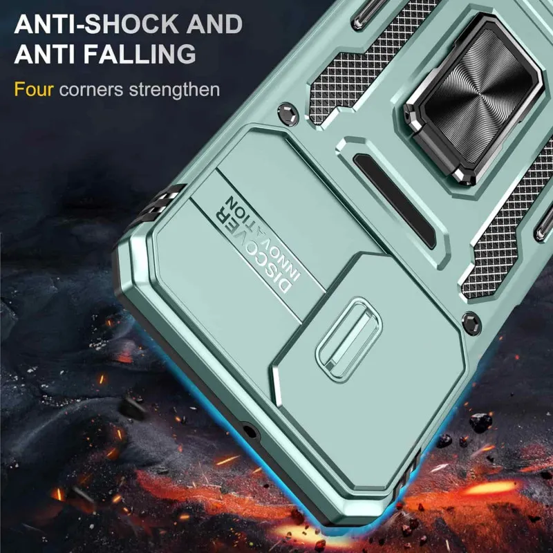 Ударостійкий чохол Camshield Army Ring для Samsung Galaxy A23 4G Зелений / Light Green — фото 7