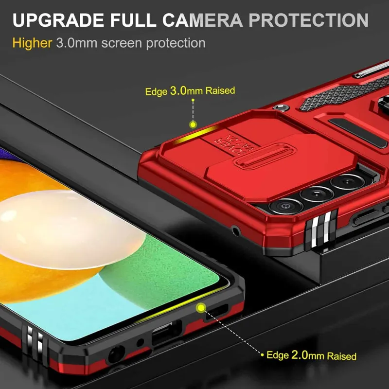 Ударостійкий чохол Camshield Army Ring для Samsung Galaxy A23 4G Червоний / Red — фото 2