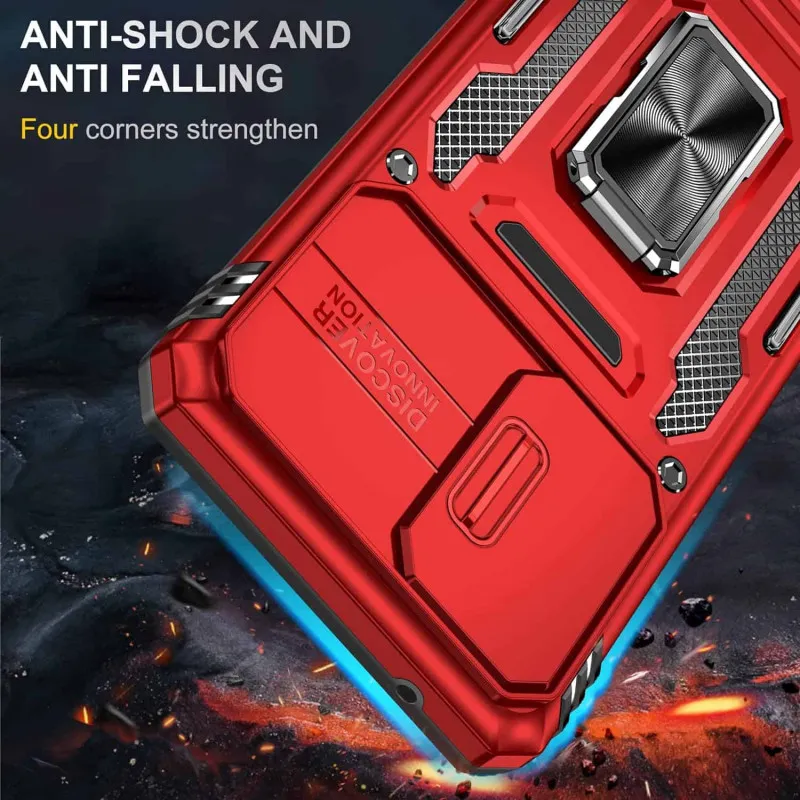 Ударостійкий чохол Camshield Army Ring для Samsung Galaxy A23 4G Червоний / Red — фото 3