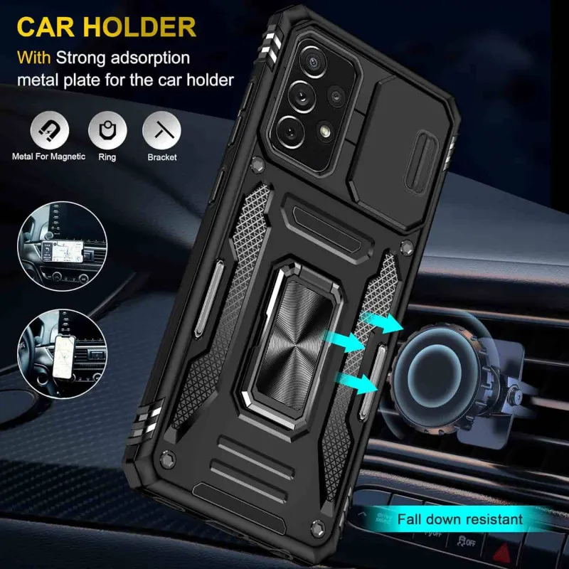 Ударостійкий чохол Camshield Army Ring для Samsung Galaxy A33 5G Чорний / Black — фото 3