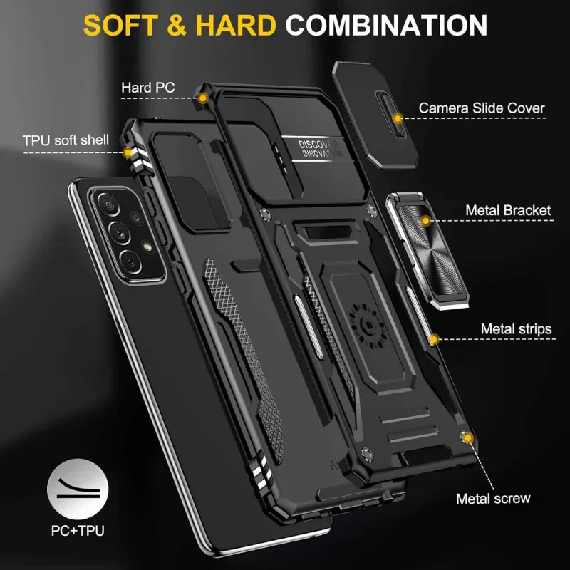 Ударостійкий чохол Camshield Army Ring для Samsung Galaxy A33 5G Чорний / Black — фото 4