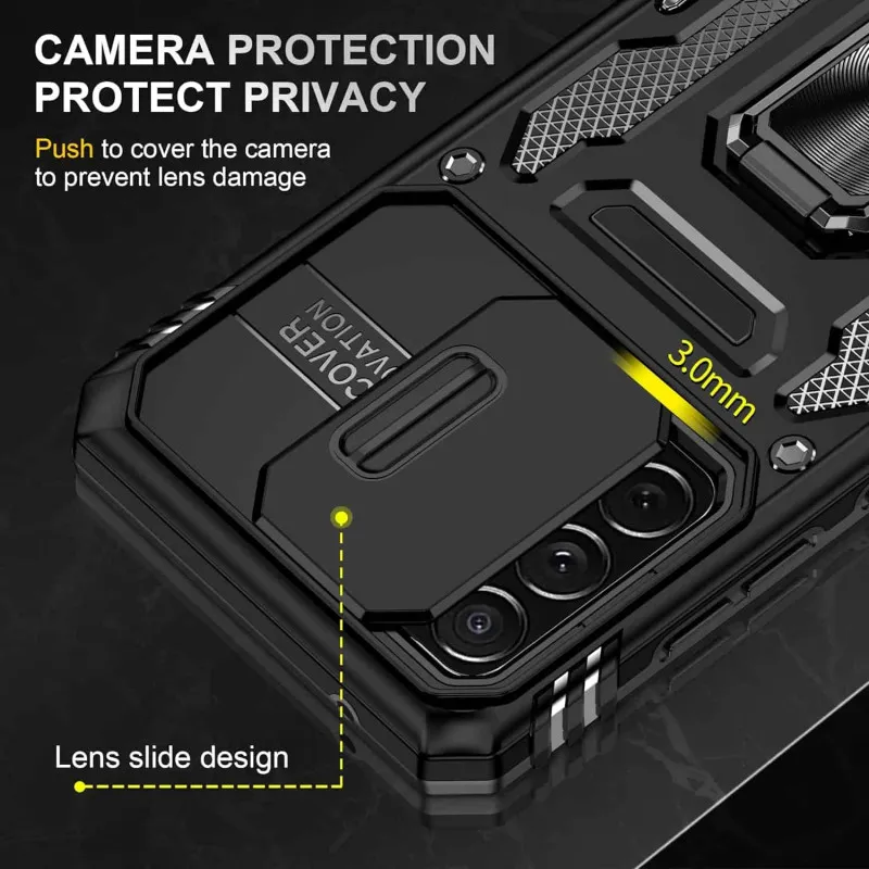 Ударостійкий чохол Camshield Army Ring для Samsung Galaxy A33 5G Чорний / Black — фото 5
