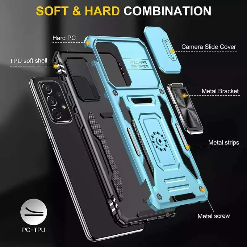 Ударостійкий чохол Camshield Army Ring для Samsung Galaxy A33 5G Блакитний / Light Blue — фото 3