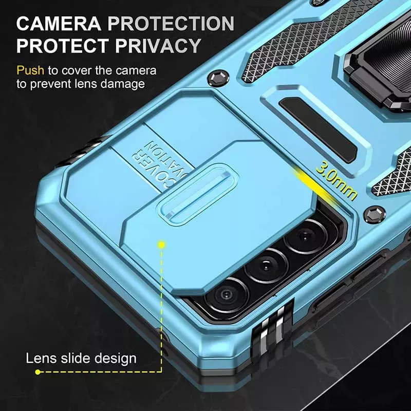 Ударостійкий чохол Camshield Army Ring для Samsung Galaxy A33 5G Блакитний / Light Blue — фото 4