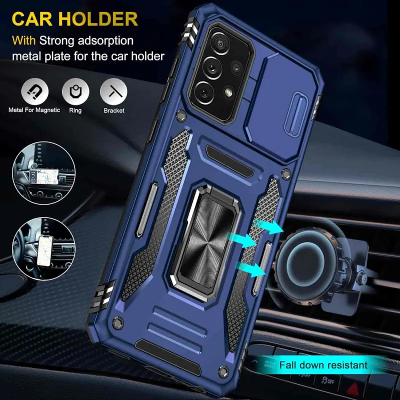 Ударостійкий чохол Camshield Army Ring для Samsung Galaxy A53 5G Синій / Navy — фото 2
