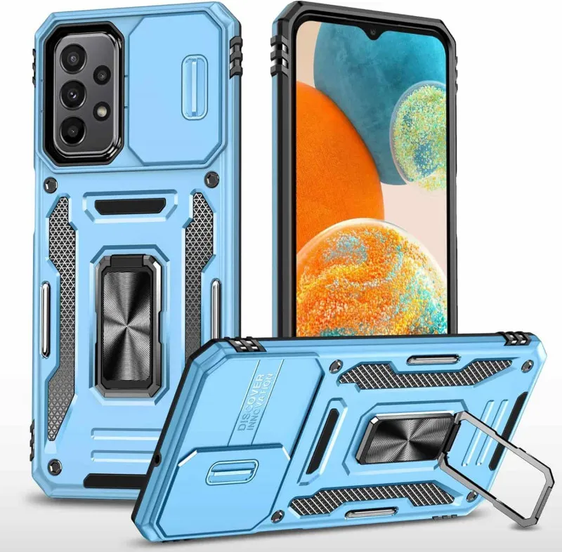 Ударостійкий чохол Camshield Army Ring для Samsung Galaxy A13 4G / A04s Блакитний / Light Blue