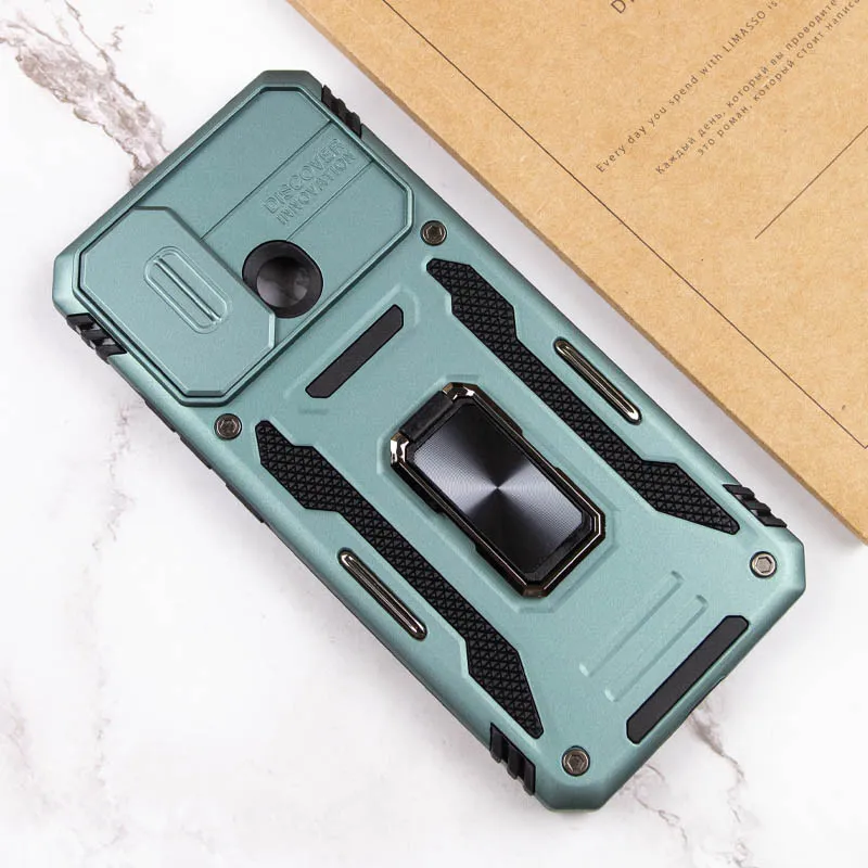 Ударостійкий чохол Camshield Army Ring для Xiaomi Redmi 10C Зелений / Light Green — фото 6