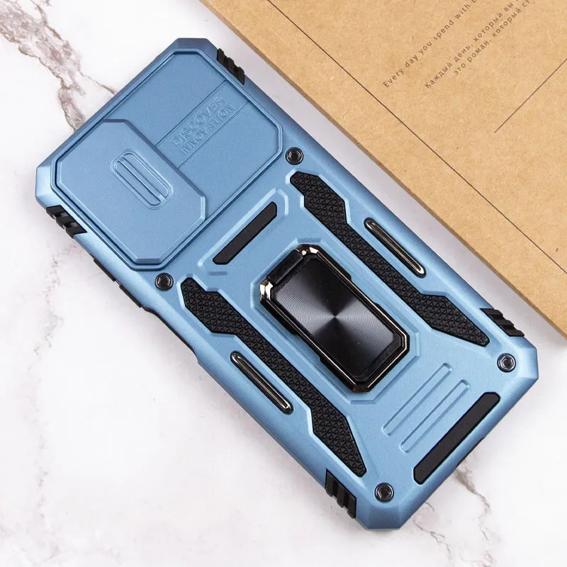 Ударостійкий чохол Camshield Army Ring для Xiaomi Redmi 10 Блакитний / Light Blue — фото 6