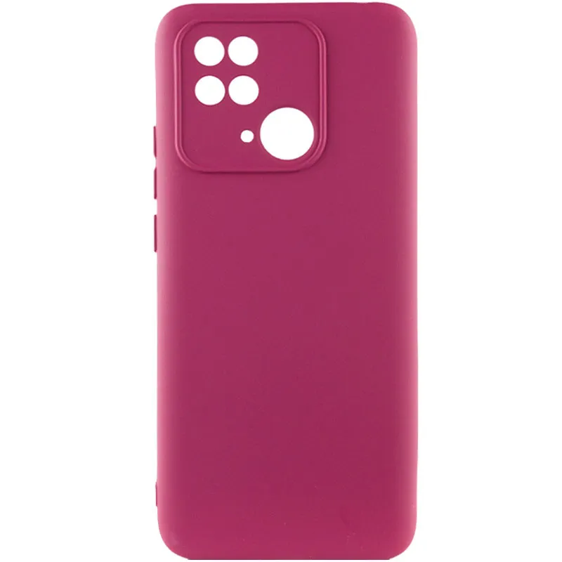 Чохол Silicone Cover Lakshmi Full Camera для Xiaomi Poco C40 Бордовий / Marsala
