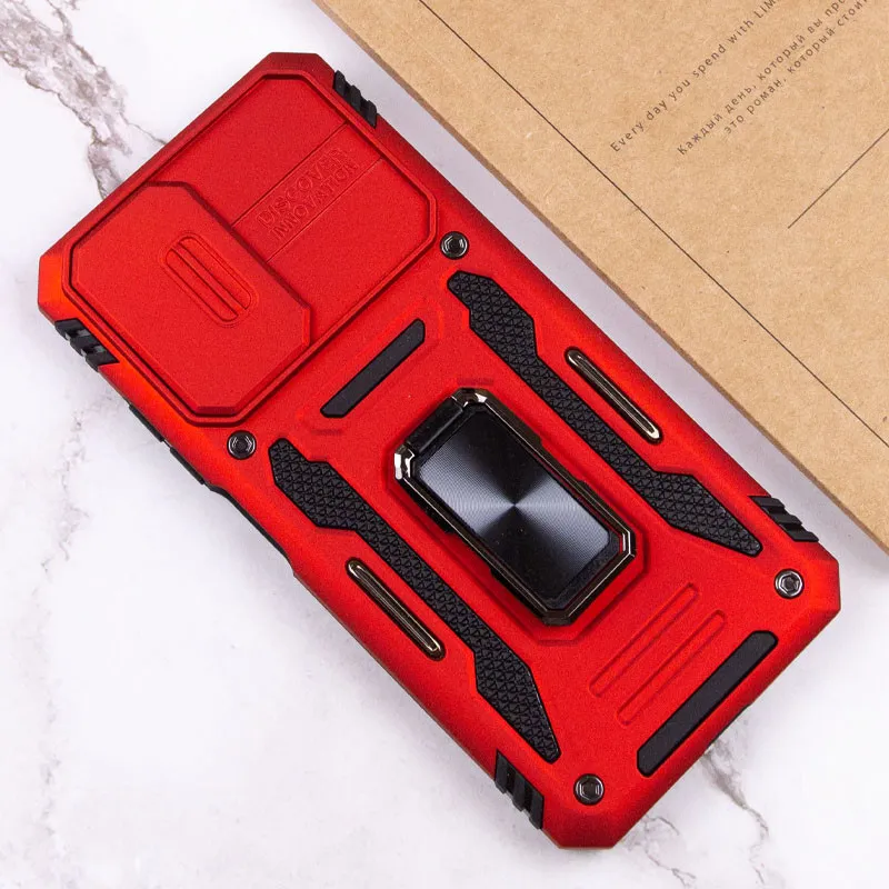 Ударостійкий чохол Camshield Army Ring для Xiaomi Redmi 9A Червоний / Red — фото 5