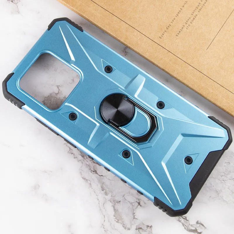 Ударостійкий чохол Pathfinder Ring для Xiaomi Redmi 10C / Poco C40 Блакитний / Light Blue — фото 4