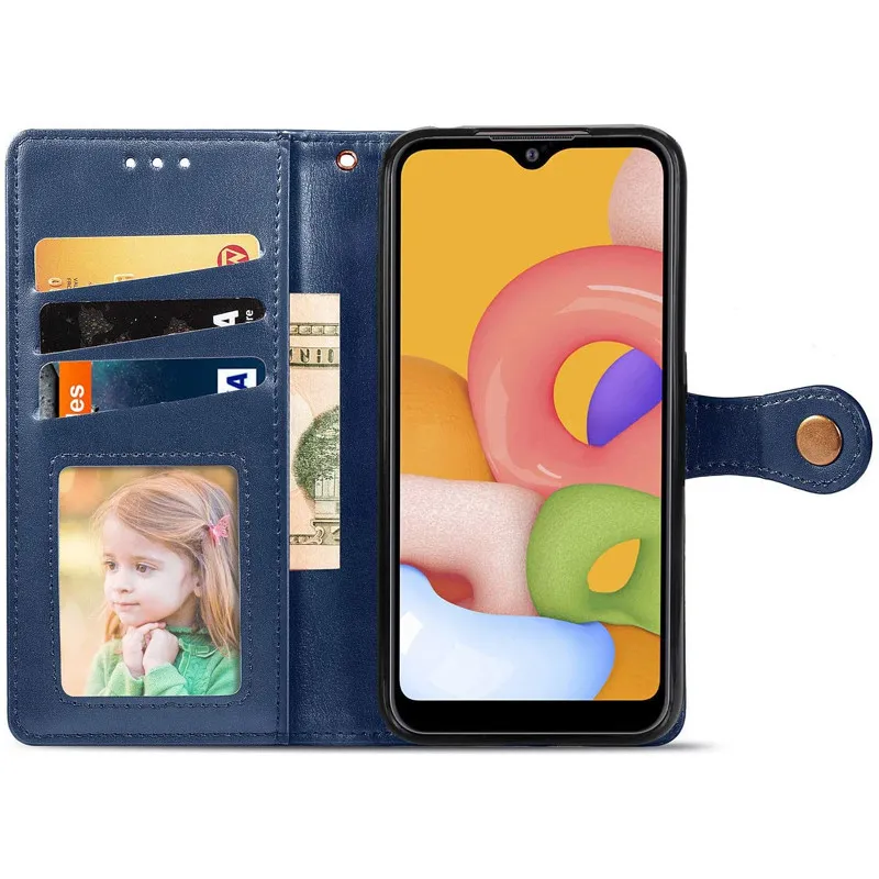 Шкіряний чохол-книжка GETMAN Gallant для Samsung Galaxy A14 4G/5G Синій — фото 3