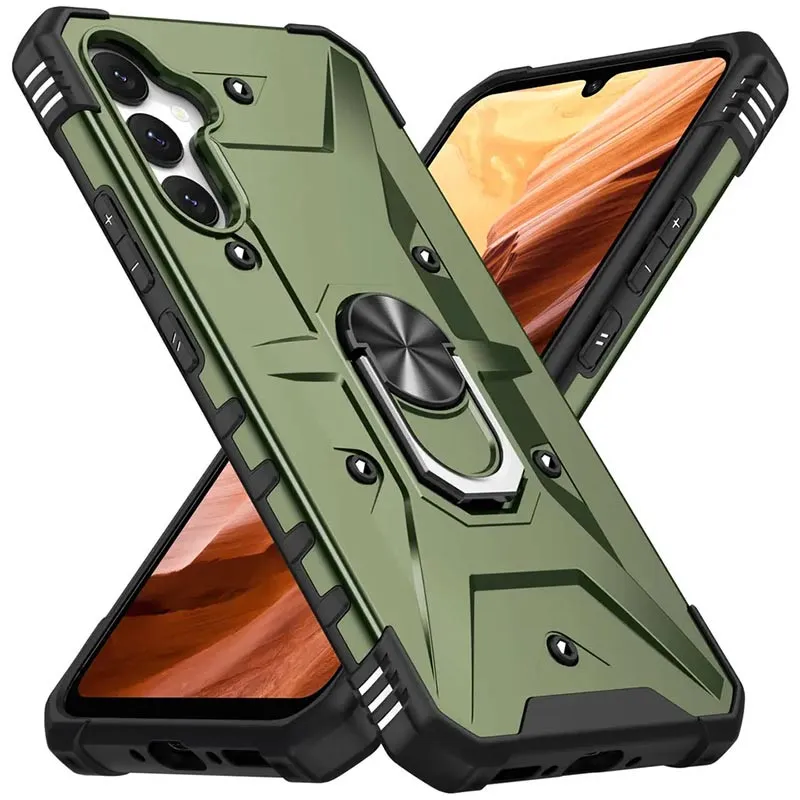 Ударостійкий чохол Pathfinder Ring для Samsung Galaxy A34 5G Зелений / Army Green — фото 2