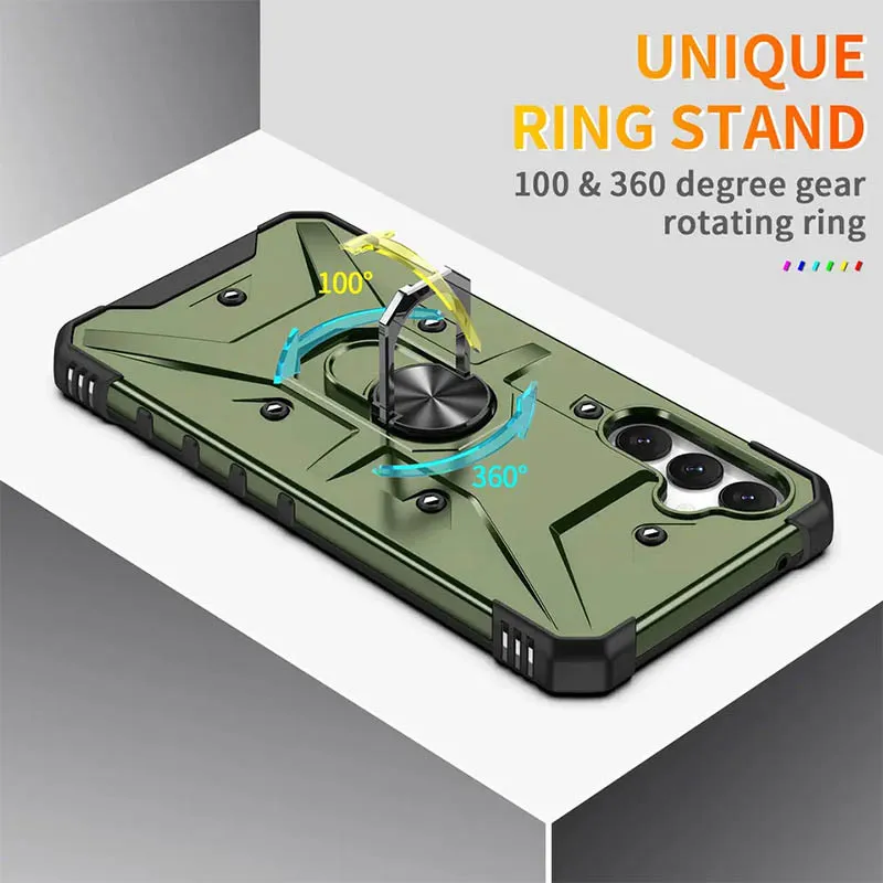 Ударостійкий чохол Pathfinder Ring для Samsung Galaxy A34 5G Зелений / Army Green — фото 3