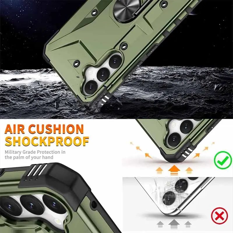 Ударостійкий чохол Pathfinder Ring для Samsung Galaxy A34 5G Зелений / Army Green — фото 4