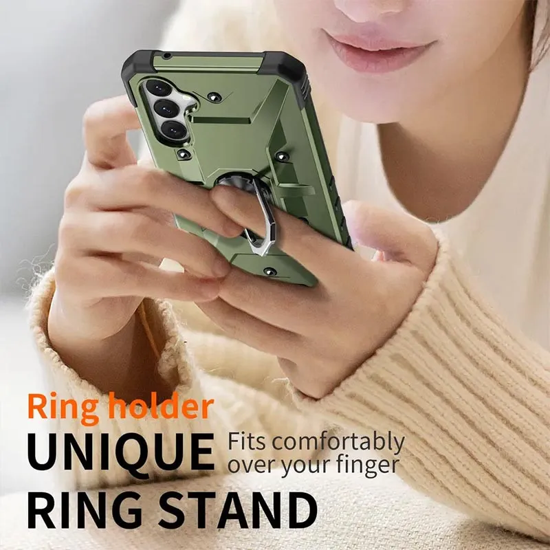 Ударостійкий чохол Pathfinder Ring для Samsung Galaxy A34 5G Зелений / Army Green — фото 5