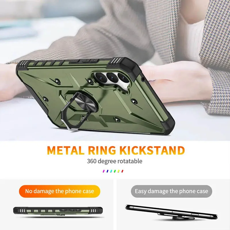 Ударостійкий чохол Pathfinder Ring для Samsung Galaxy A34 5G Зелений / Army Green — фото 6
