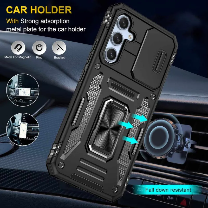Ударостійкий чохол Camshield Army Ring для Samsung Galaxy A34 5G Чорний / Black — фото 2