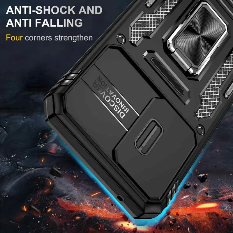 Ударостійкий чохол Camshield Army Ring для Samsung Galaxy A34 5G Чорний / Black — фото 7