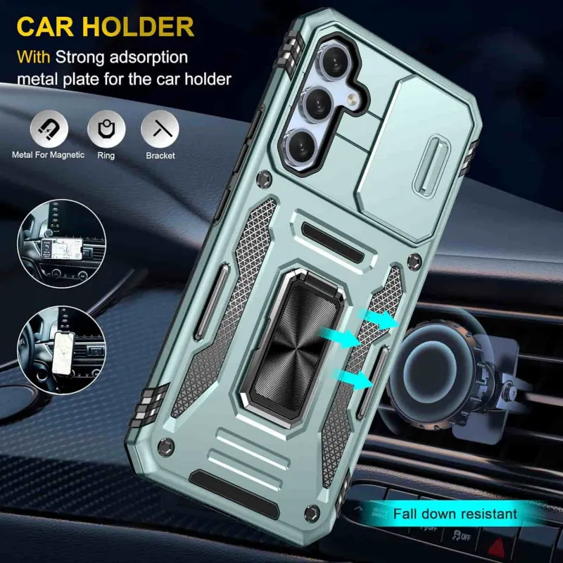 Ударостійкий чохол Camshield Army Ring для Samsung Galaxy A54 5G Зелений / Light Green — фото 3