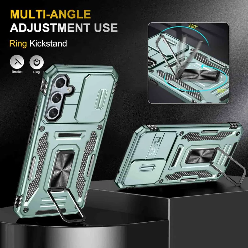 Ударостійкий чохол Camshield Army Ring для Samsung Galaxy A54 5G Зелений / Light Green — фото 4