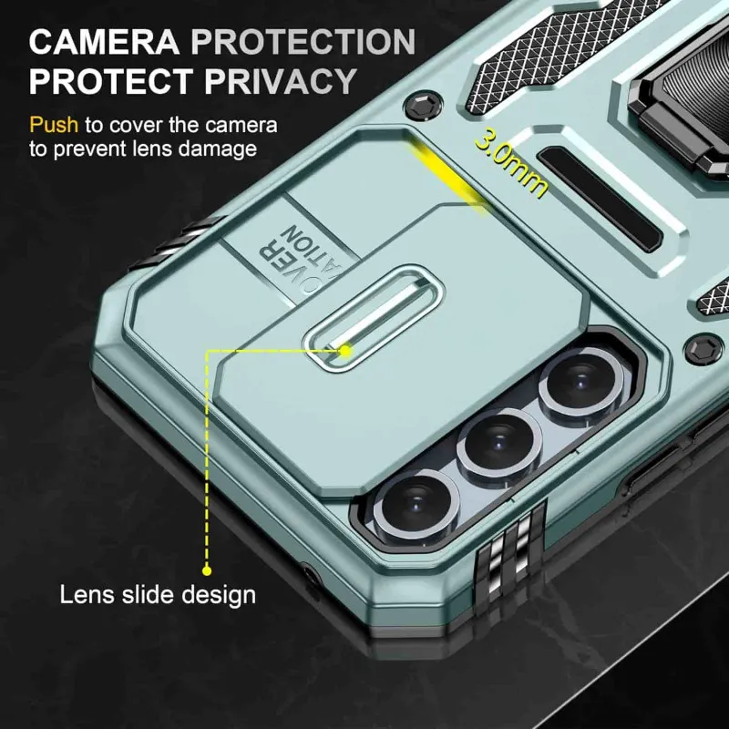 Ударостійкий чохол Camshield Army Ring для Samsung Galaxy A54 5G Зелений / Light Green — фото 5