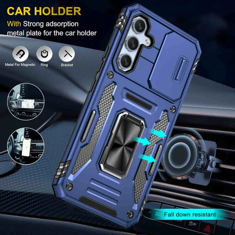 Ударостійкий чохол Camshield Army Ring для Samsung Galaxy A54 5G Синій / Navy — фото 2