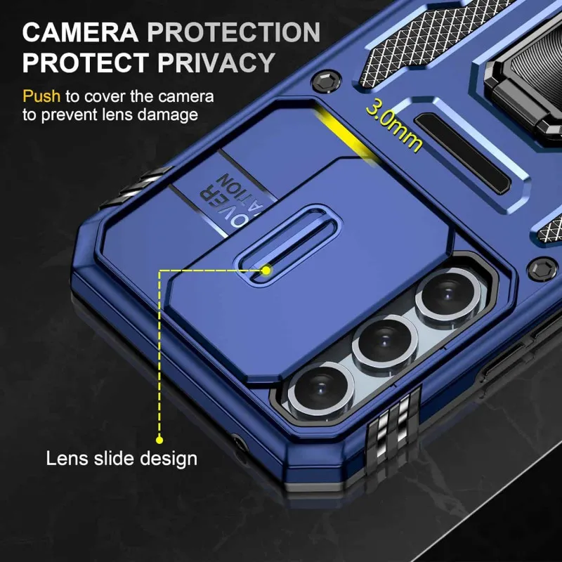 Ударостійкий чохол Camshield Army Ring для Samsung Galaxy A54 5G Синій / Navy — фото 6