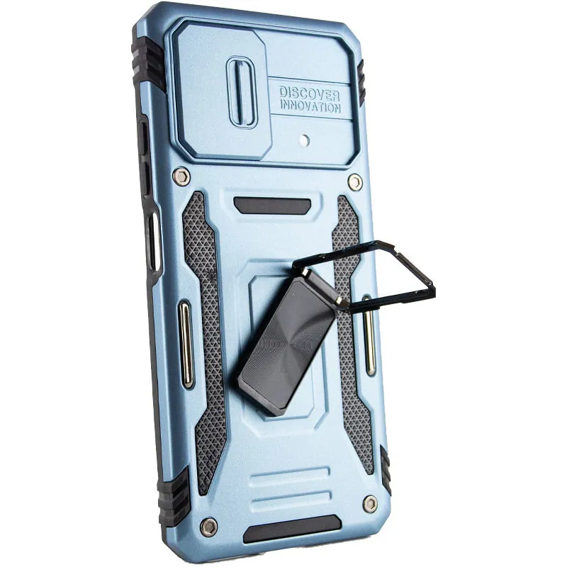 Ударостійкий чохол Camshield Army Ring для Xiaomi Poco X5 Pro 5G / Note 12 Pro 5G Блакитний / Light Blue — фото 4