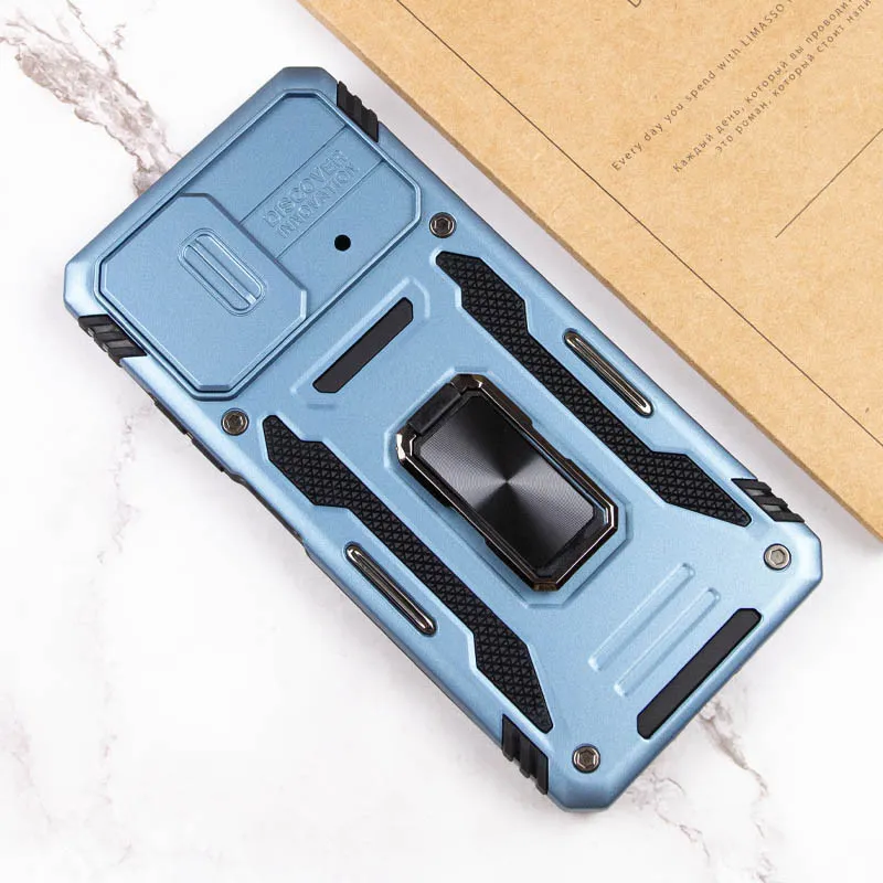 Ударостійкий чохол Camshield Army Ring для Xiaomi Poco X5 Pro 5G / Note 12 Pro 5G Блакитний / Light Blue — фото 6