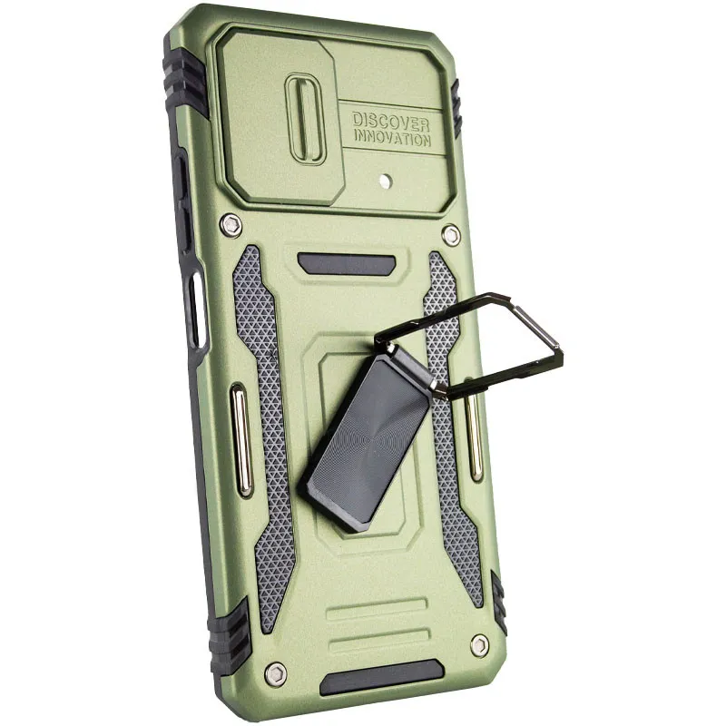 Ударостійкий чохол Camshield Army Ring для Xiaomi Poco X5 Pro 5G / Note 12 Pro 5G Оливковий / Army Green — фото 5