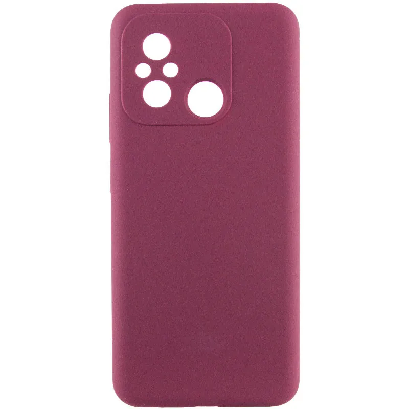 Чохол Silicone Cover Lakshmi Full Camera для Xiaomi Redmi 12C Бордовий / Plum