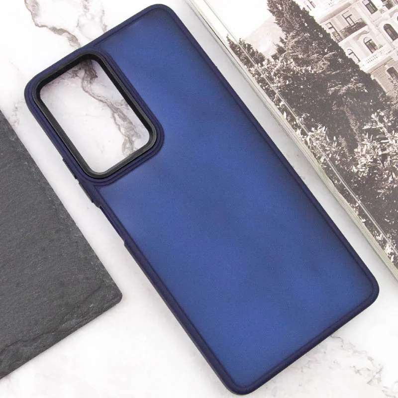 Чохол TPU+PC Lyon Frosted для Xiaomi Redmi Note 10 Pro / 10 Pro Max Navy Blue — фото 5