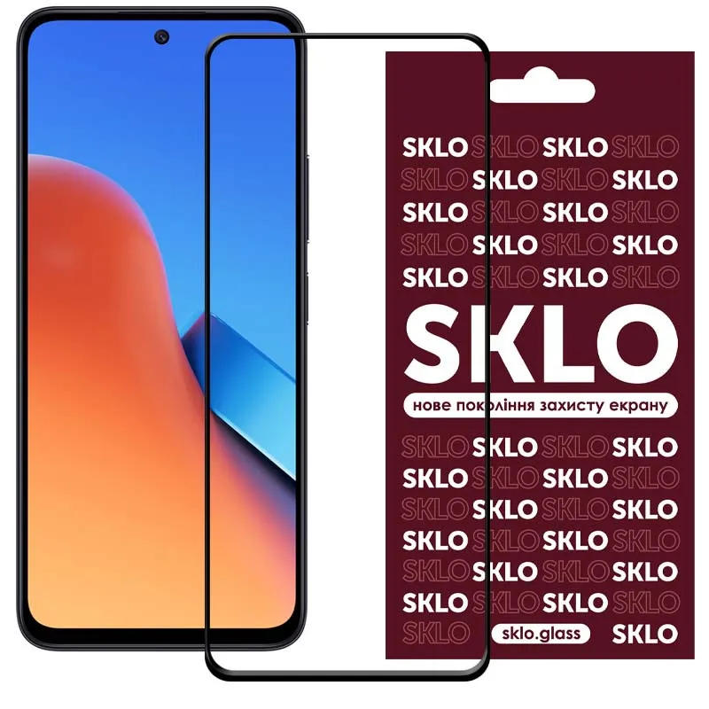 Захисне скло SKLO 3D для Xiaomi Redmi 12 / 13 / Poco M6 Pro 5G / M6 4G Чорний