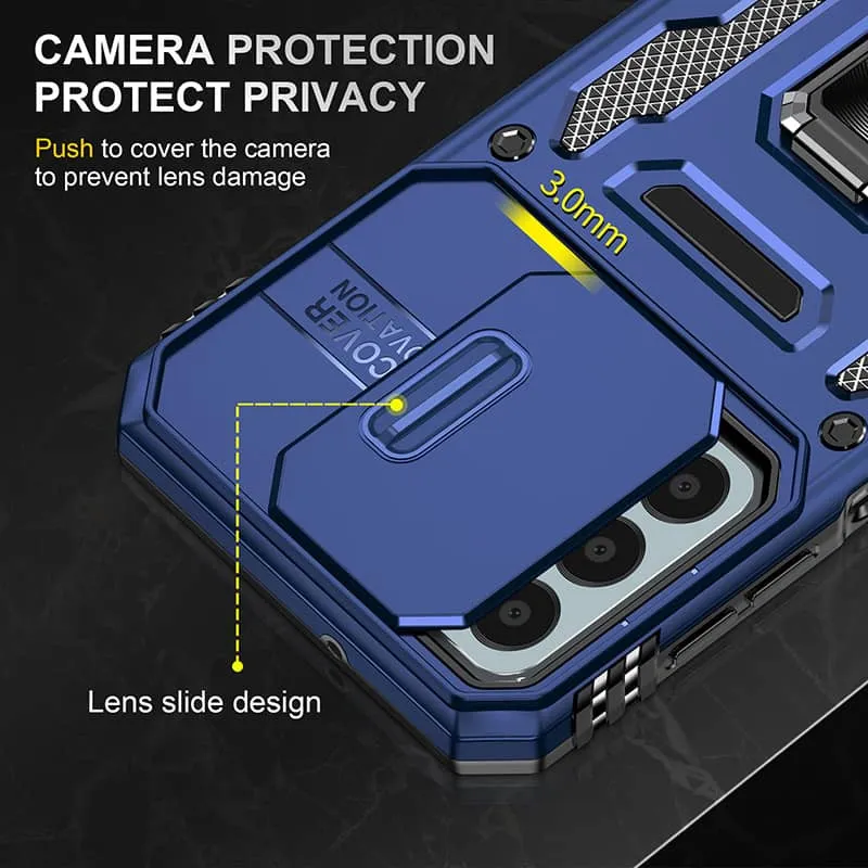 Ударостійкий чохол Camshield Army Ring для Samsung Galaxy A24 4G Синій / Navy — фото 4