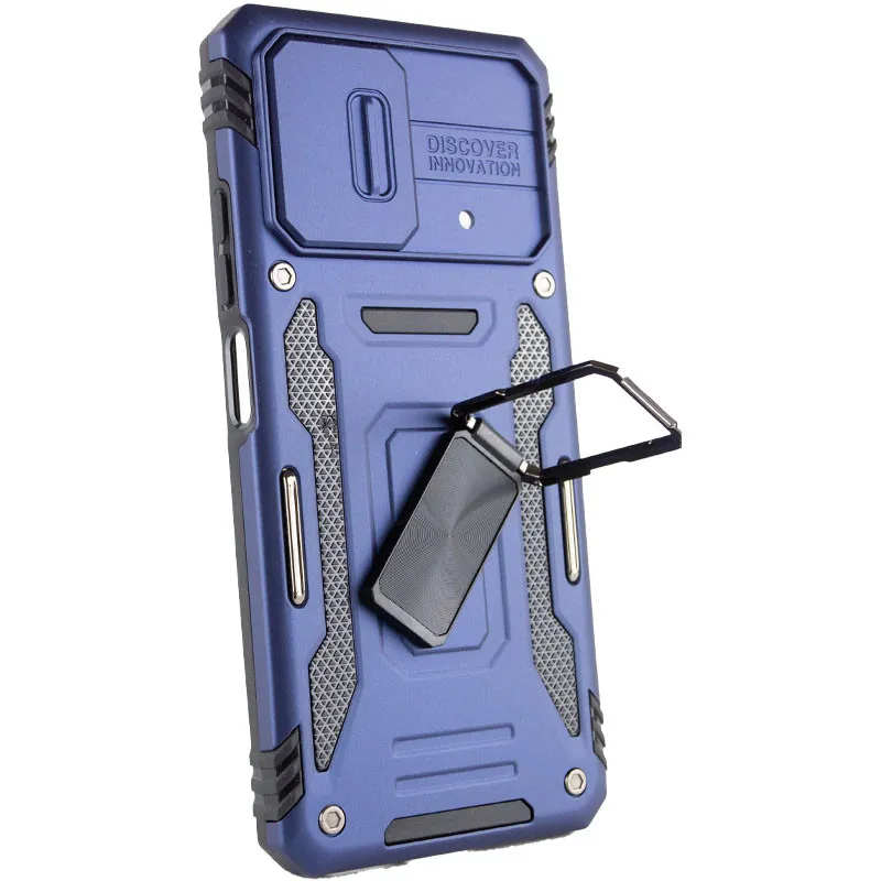 Ударостійкий чохол Camshield Army Ring для Xiaomi Poco F5 / Note 12 Turbo Синій / Navy — фото 4
