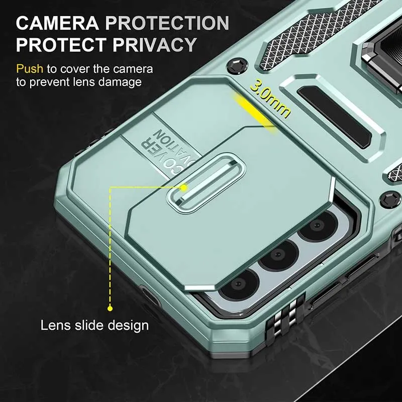 Ударостійкий чохол Camshield Army Ring для Samsung Galaxy A05s Зелений / Light Green — фото 3