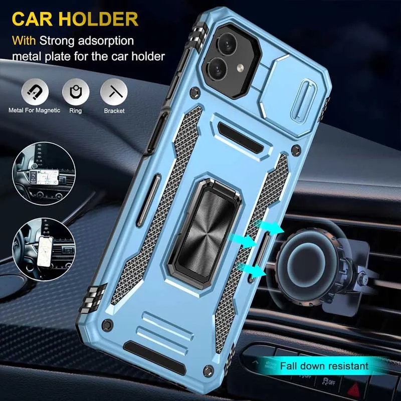 Ударостійкий чохол Camshield Army Ring для Samsung Galaxy A05 Блакитний / Light Blue — фото 4