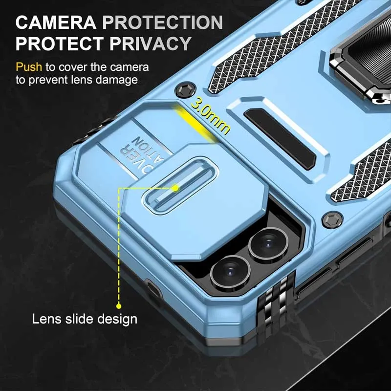 Ударостійкий чохол Camshield Army Ring для Samsung Galaxy A05 Блакитний / Light Blue — фото 5