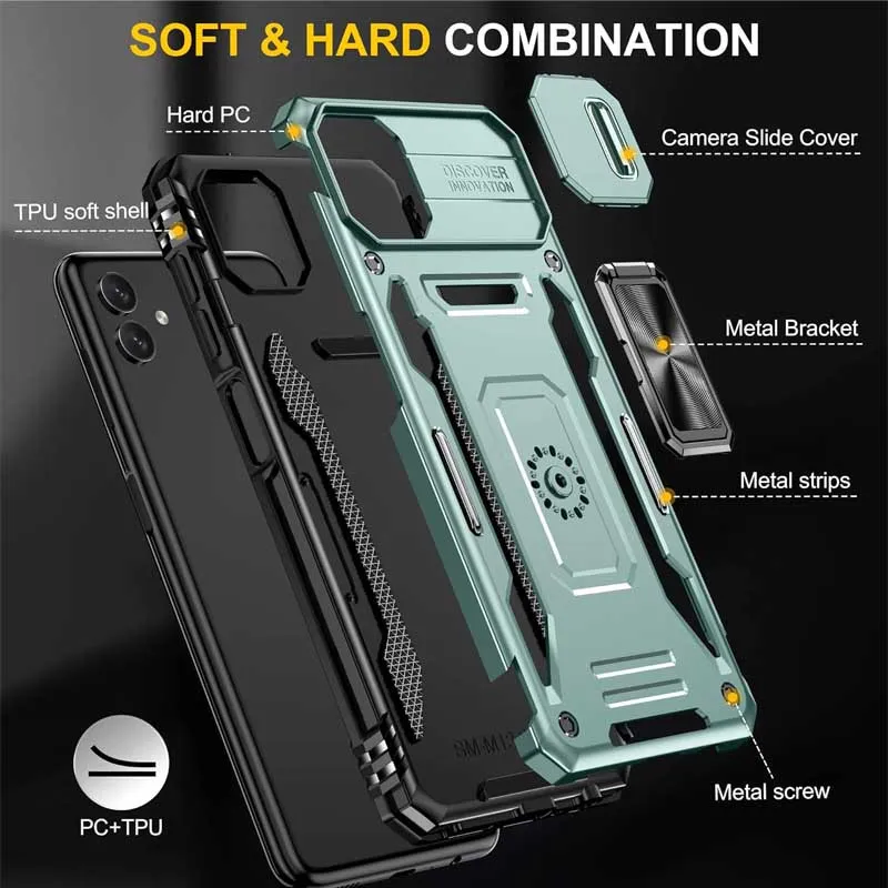 Ударостійкий чохол Camshield Army Ring для Samsung Galaxy A05 Зелений / Light Green — фото 2