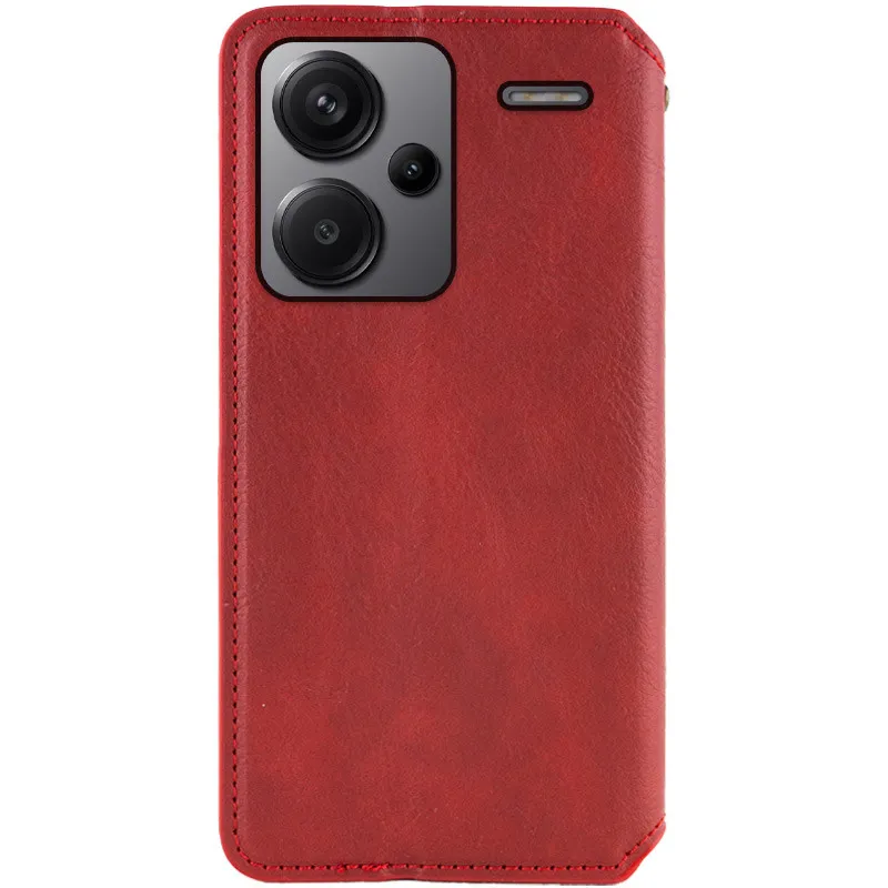 Шкіряний чохол-книжка GETMAN Cubic для Xiaomi Redmi Note 13 Pro+ Червоний — фото 4