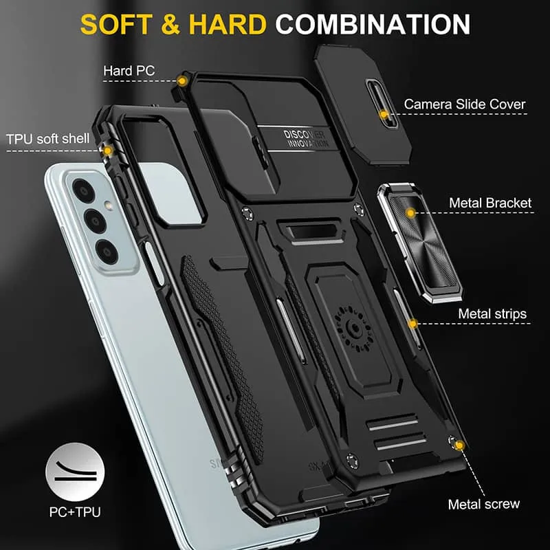 Ударостійкий чохол Camshield Army Ring для Samsung Galaxy A15 4G/5G Чорний / Black — фото 5