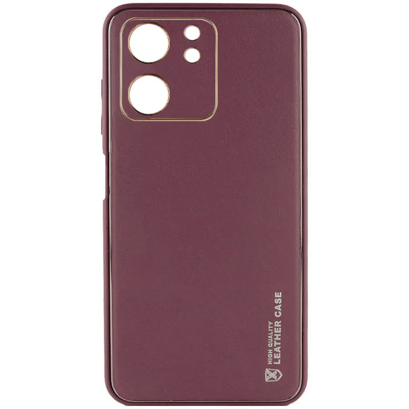Шкіряний чохол Xshield для Xiaomi Redmi 13C / Poco C65 Бордовий / Plum Red