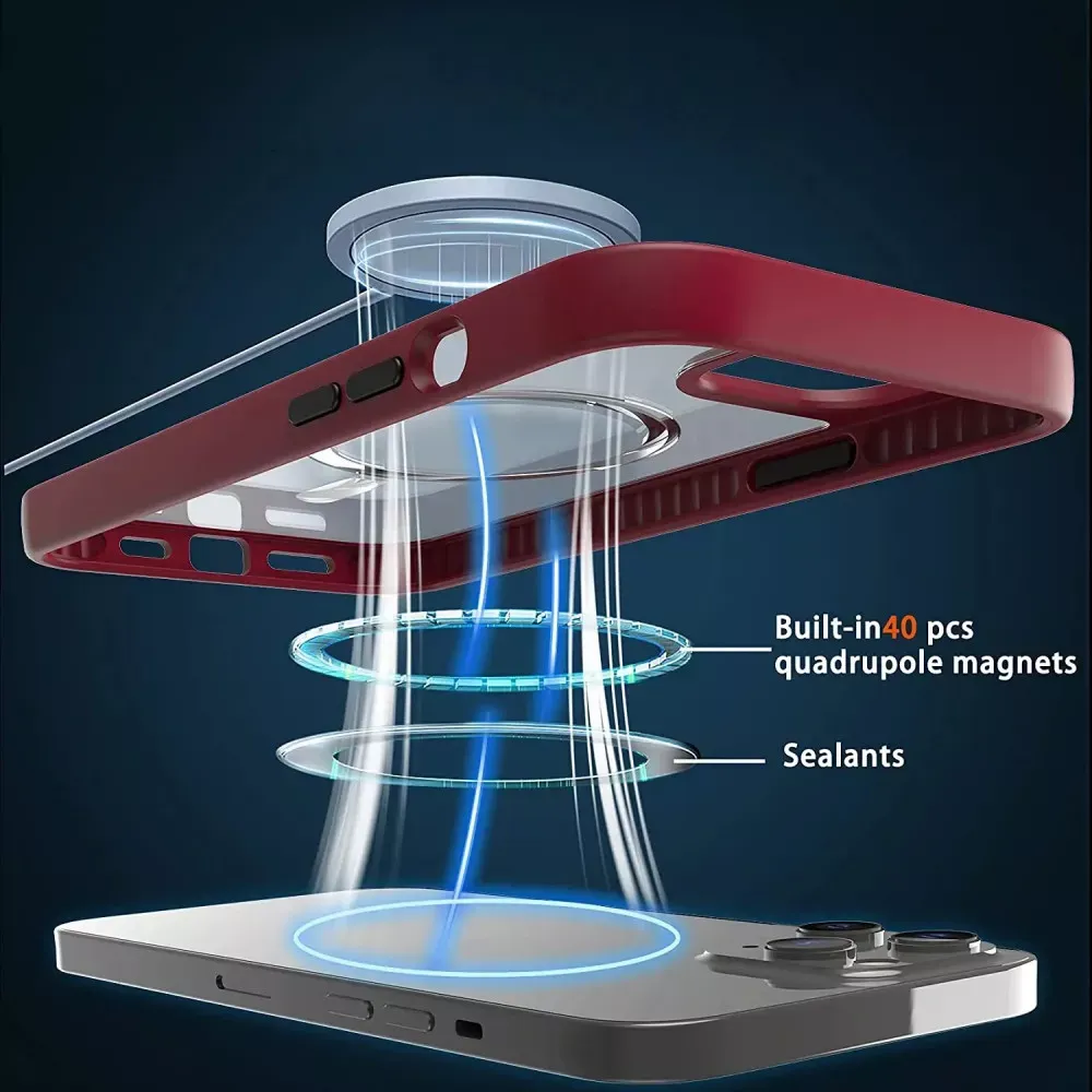 Colorful Matte Case with MagSafe iPhone 13 Pro — Bordo - фото 3